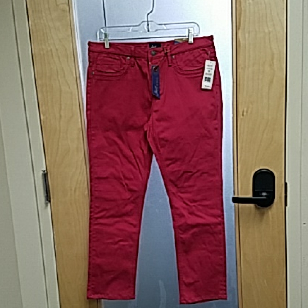Women's Straight Leg Jeans - Red